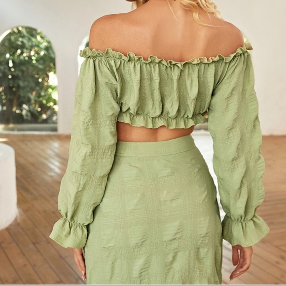 Pastel Green Peasant Top & Matching Maxi Skirt - NWOT - Picture 4 of 4